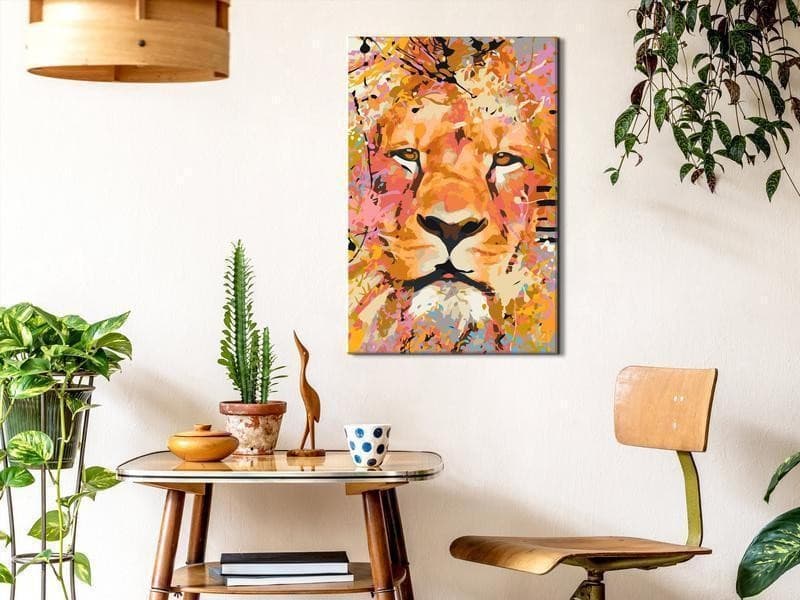 Quadro fai da te Watchful Lion in Dipingere con i numeri Collezione Casa - Trebisacce, commercioVirtuoso.it