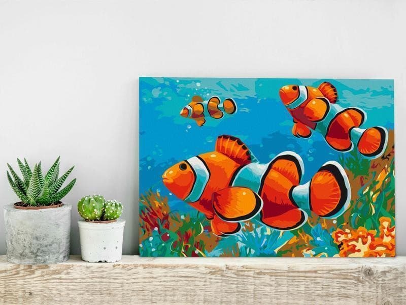 Quadro fai da te Gold Fishes in Kit per fabbricare tappeti a punto croce Collezione Casa - Trebisacce, commercioVirtuoso.it