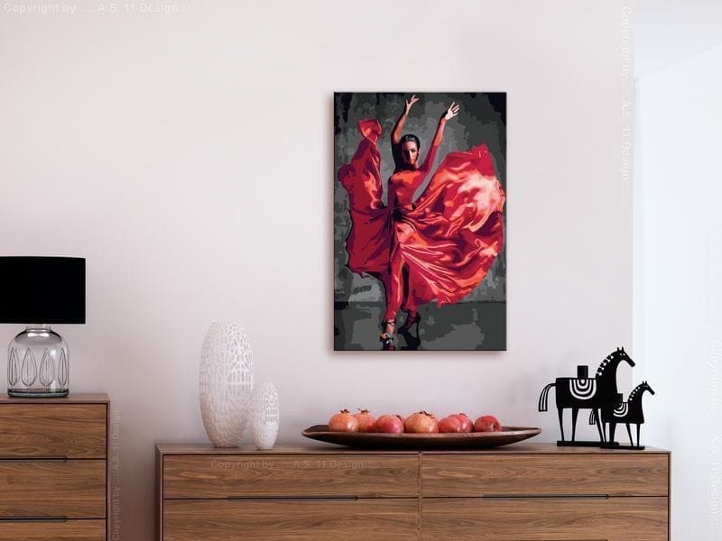 Quadro fai da te Red Dress in Dipingere con i numeri Collezione Casa - Trebisacce, commercioVirtuoso.it