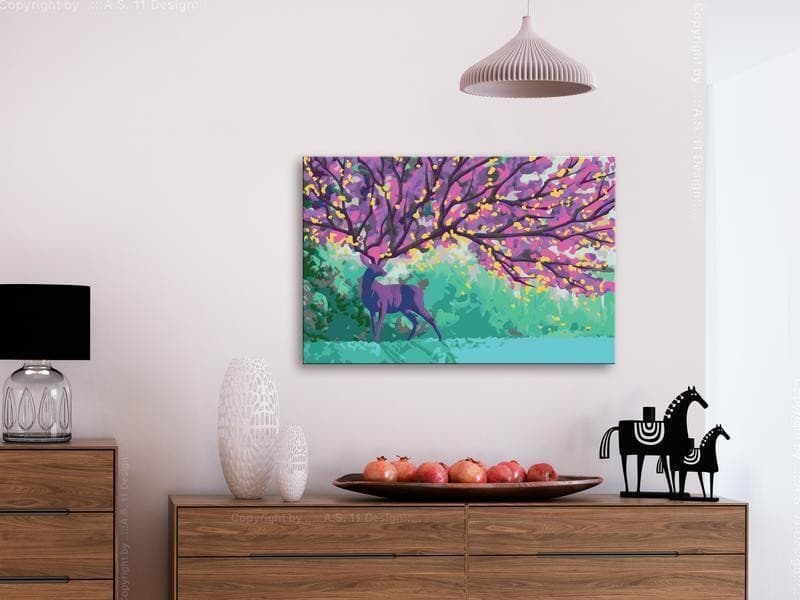 Quadro fai da te Purple Deer in Dipingere con i numeri Collezione Casa - Trebisacce, commercioVirtuoso.it