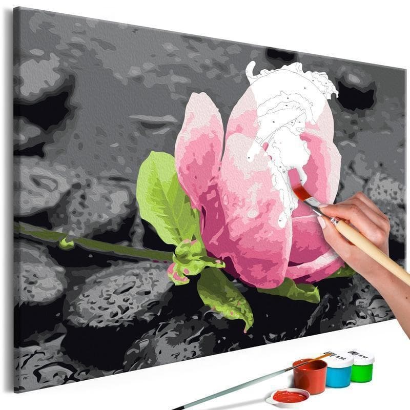 Quadro fai da te  Pink Flower and Stones