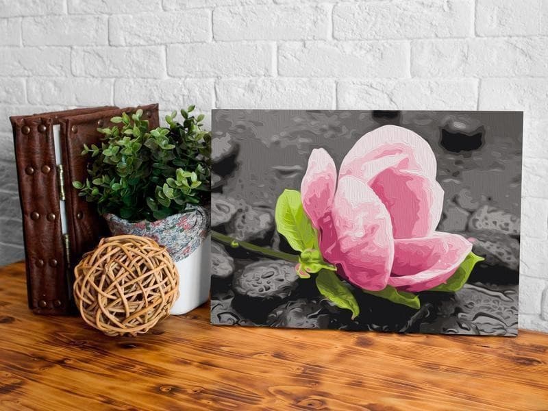 Quadro fai da te Pink Flower and Stones in Kit per pittura diamante Collezione Casa - Trebisacce, commercioVirtuoso.it