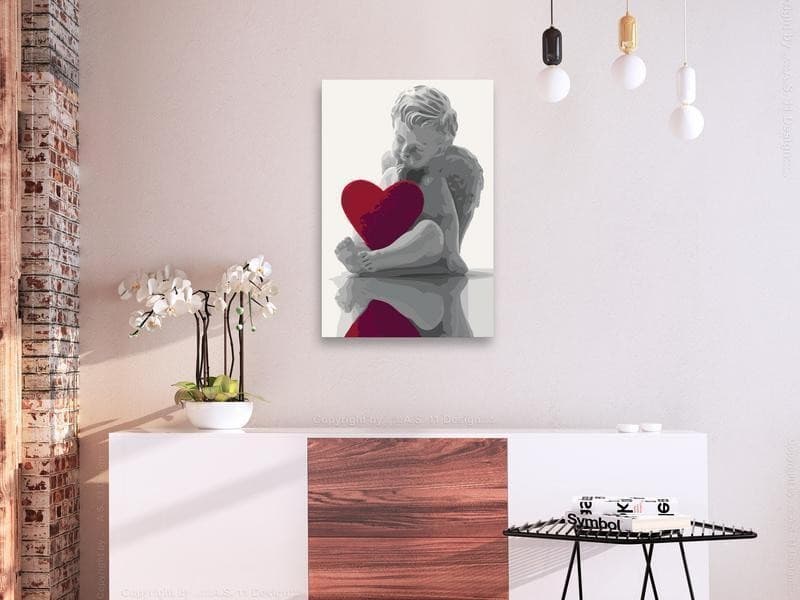 Quadro fai da te Angioletto (cuore rosso) in Poster e stampe Collezione Casa - Trebisacce, commercioVirtuoso.it
