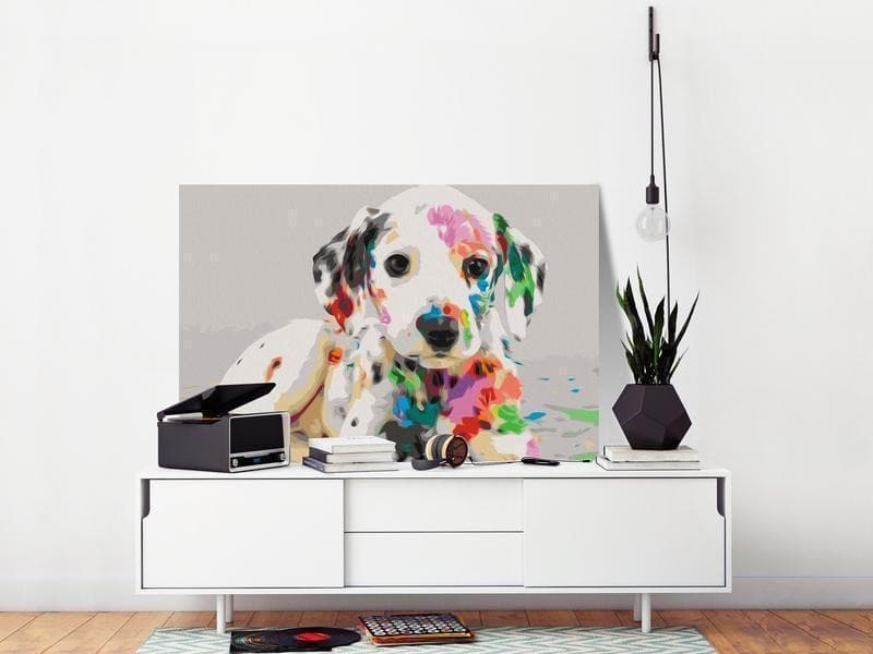 Quadro fai da te Colourful Puppy in Dipingere con i numeri Collezione Casa - Trebisacce, commercioVirtuoso.it
