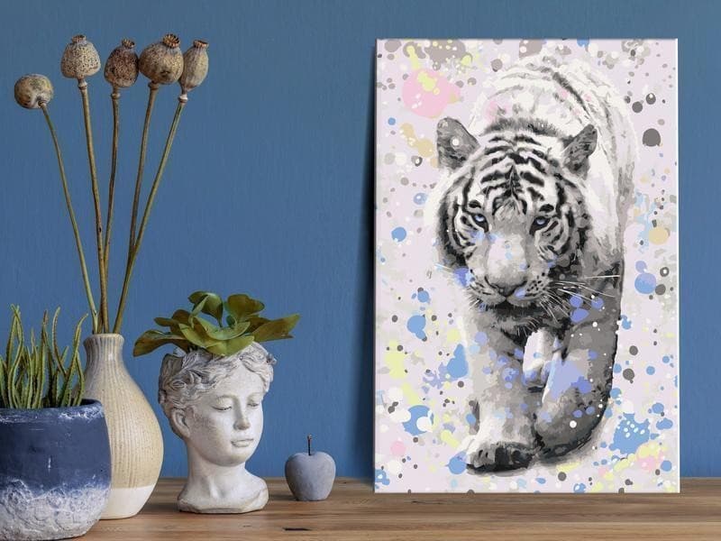 Quadro fai da te White Tiger in Dipingere con i numeri Collezione Casa - Trebisacce, commercioVirtuoso.it