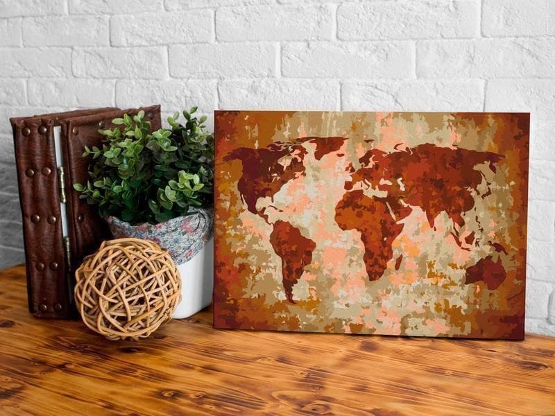 Quadro fai da te Mappamondo (colori della terra) in Poster e stampe Collezione Casa - Trebisacce, commercioVirtuoso.it