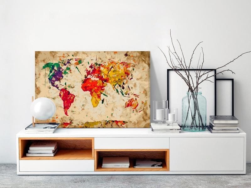 Quadro fai da te Mappamondo (macchie variopinte) in Poster e stampe Collezione Casa - Trebisacce, commercioVirtuoso.it