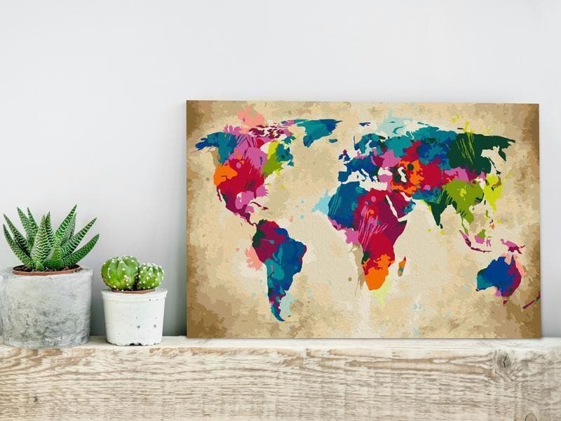 Quadro fai da te Mappamondo (colorato) in Poster e stampe Collezione Casa - Trebisacce, commercioVirtuoso.it