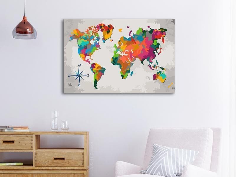 Quadro fai da te Mappamondo (rosa dei venti) in Poster e stampe Collezione Casa - Trebisacce, commercioVirtuoso.it