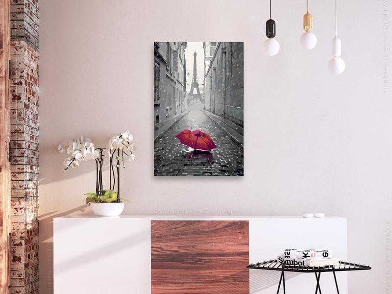 Quadro fai da te Parigi (ombrello rosso) in Kit per pittura diamante Collezione Casa - Trebisacce, commercioVirtuoso.it