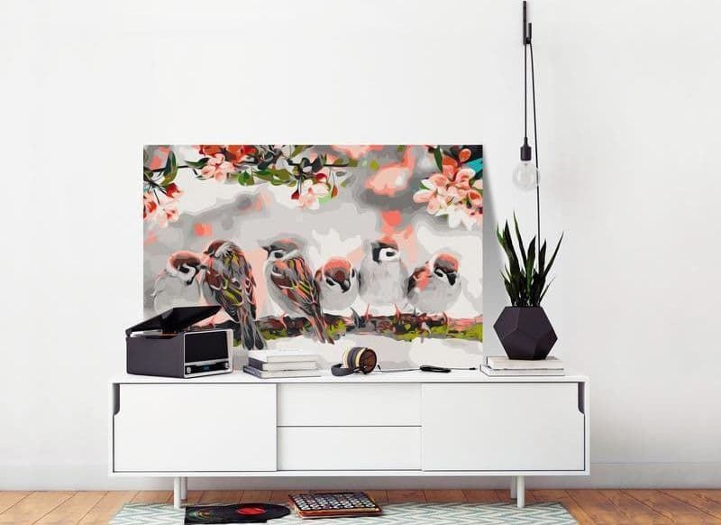 Quadro fai da te Birds on the Branch in Dipingere con i numeri Collezione Casa - Trebisacce, commercioVirtuoso.it