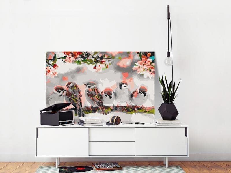 Quadro fai da te Birds on the Branch in Dipingere con i numeri Collezione Casa - Trebisacce, commercioVirtuoso.it