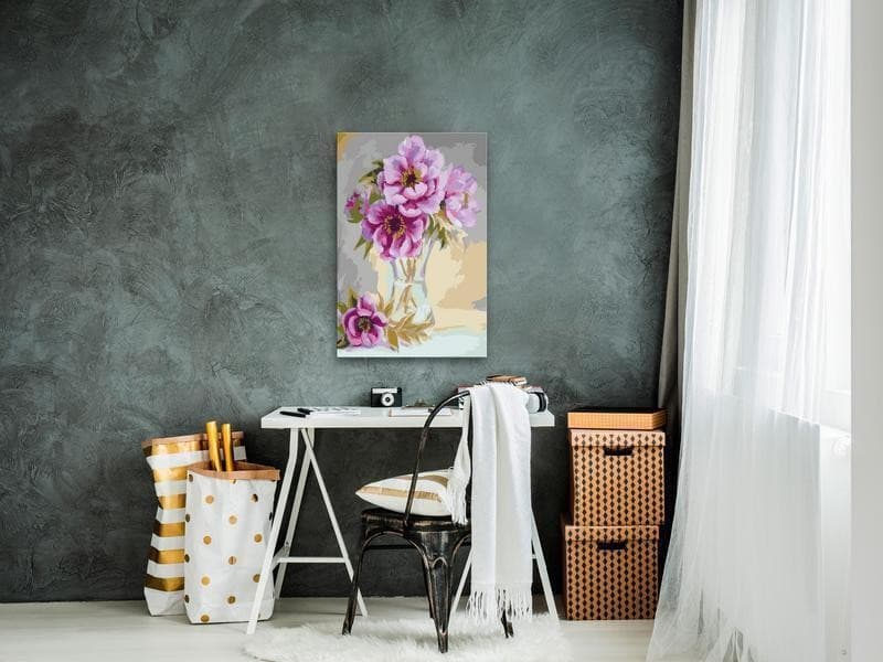 Quadro fai da te Fiori nel vaso in Dipingere con i numeri Collezione Casa - Trebisacce, commercioVirtuoso.it
