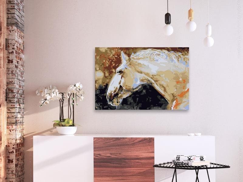 Quadro fai da te Cavallo bianco in Dipingere con i numeri Collezione Casa - Trebisacce, commercioVirtuoso.it