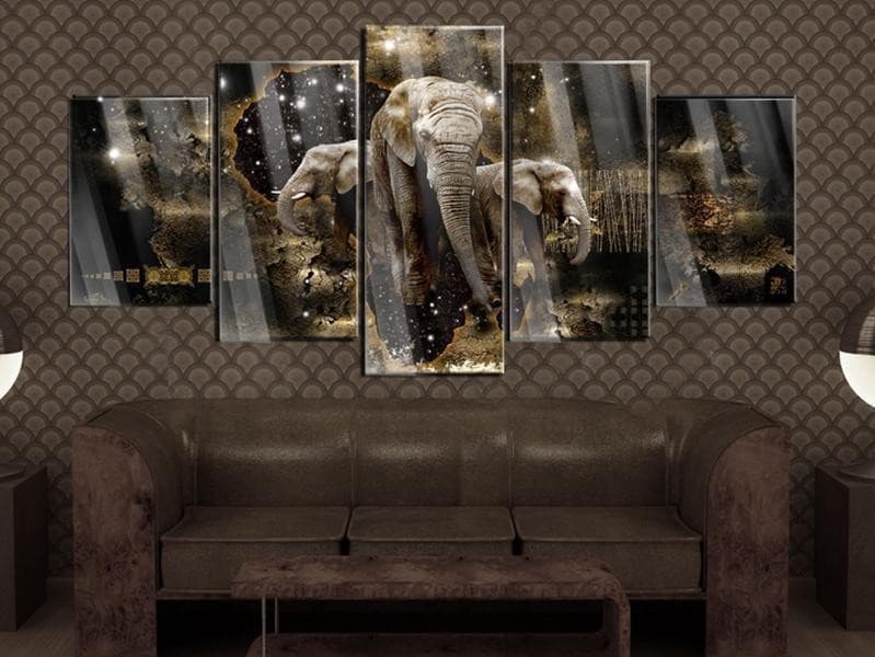 Quadri su vetro acrilico Brown Elephants [Glass] in Poster e stampe Collezione Casa - Trebisacce, commercioVirtuoso.it