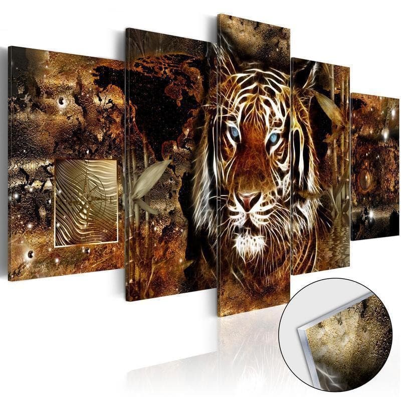 Quadri su vetro acrilico Golden Jungle [Glass] in Poster e stampe Collezione Casa - Trebisacce, commercioVirtuoso.it