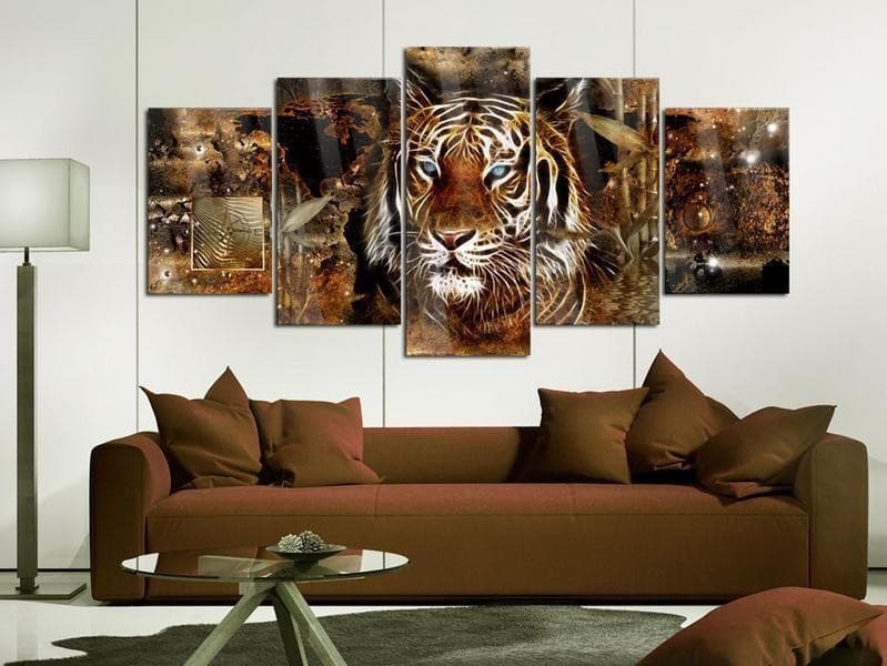 Quadri su vetro acrilico Golden Jungle [Glass] in Poster e stampe Collezione Casa - Trebisacce, commercioVirtuoso.it