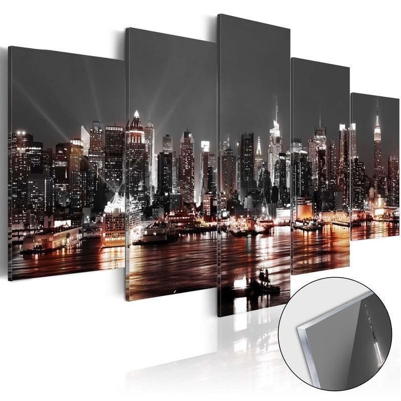 Quadri su vetro acrilico Gray City [Glass]