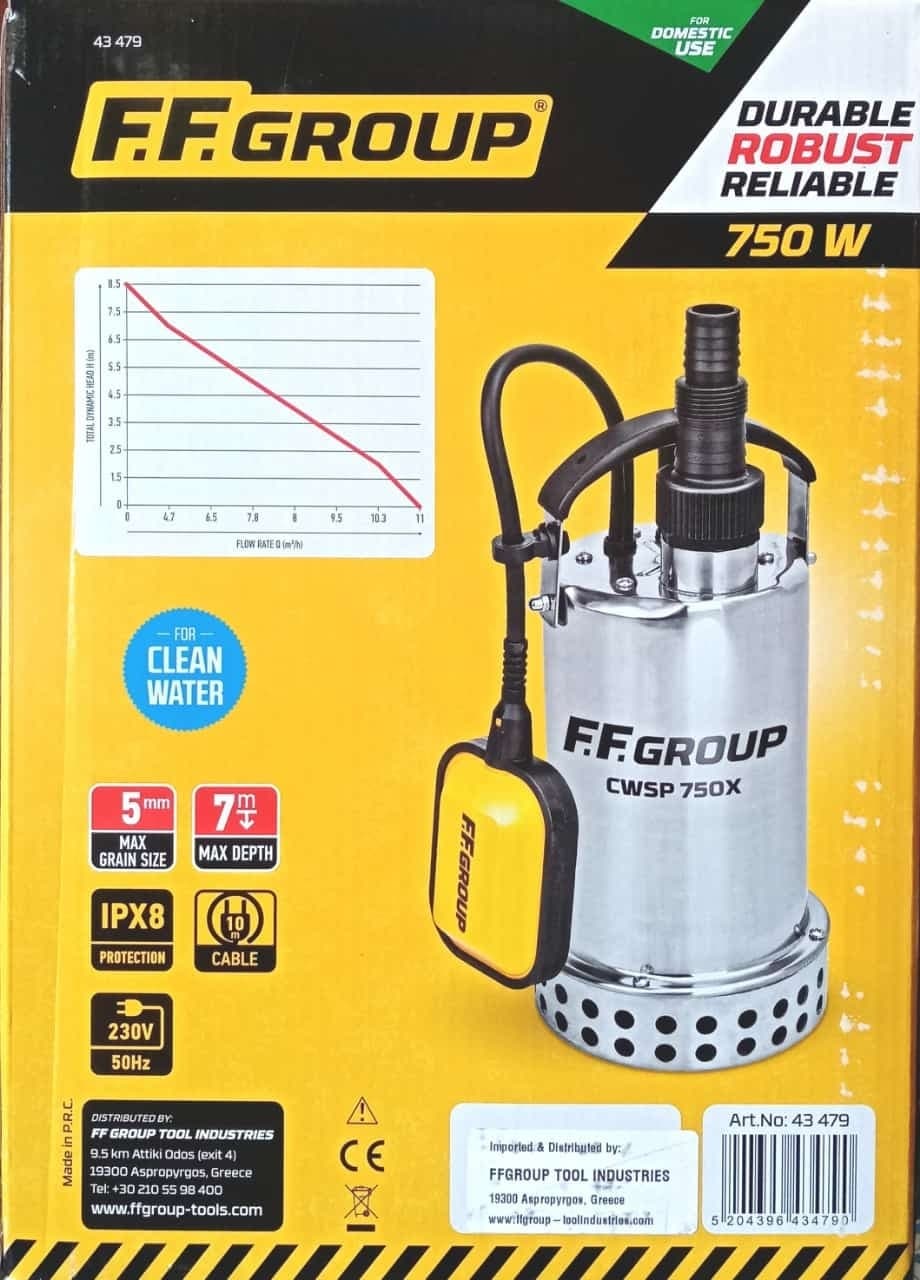 FF Group CWSP 750X da 750W elettropompa sommersa inox per drenaggio in Pompe per pozzi Aloiserw.com - Altomonte, commercioVirtuoso.it