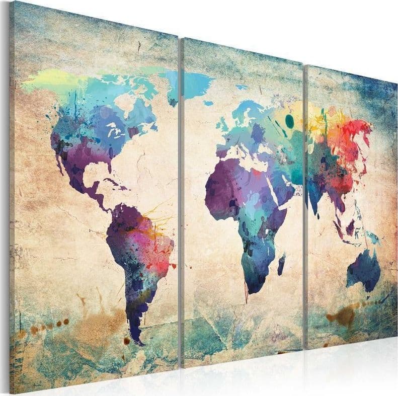 Quadro Mappa iridata  trittico