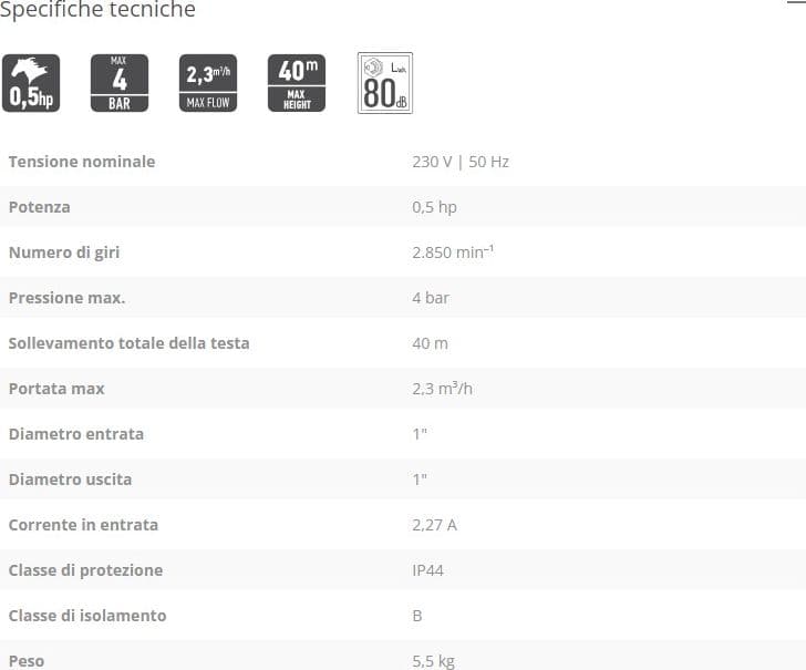 FF Group VWP 500 da 370W 0,5Hp elettropompa volumetrica di superficie in Pompe per acqua di alimentazione Aloiserw.com - Altomonte, commercioVirtuoso.it