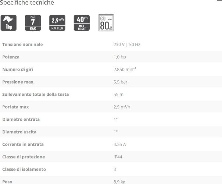FF Group VWP 1000 da 1000W 1Hp elettropompa volumetrica di superficie in Pompe per acqua di alimentazione Aloiserw.com - Altomonte, commercioVirtuoso.it