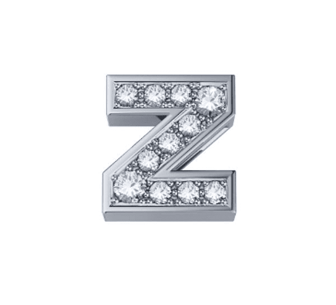 Elements Elemento lettera z in oro bianco e diamanti