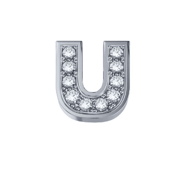Elements Elemento lettera u in oro bianco e diamanti