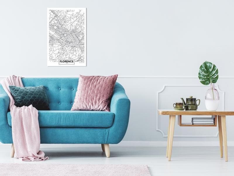 Quadro - Florence Map (1 Part) Vertical in Poster e stampe Collezione Casa - Trebisacce, commercioVirtuoso.it