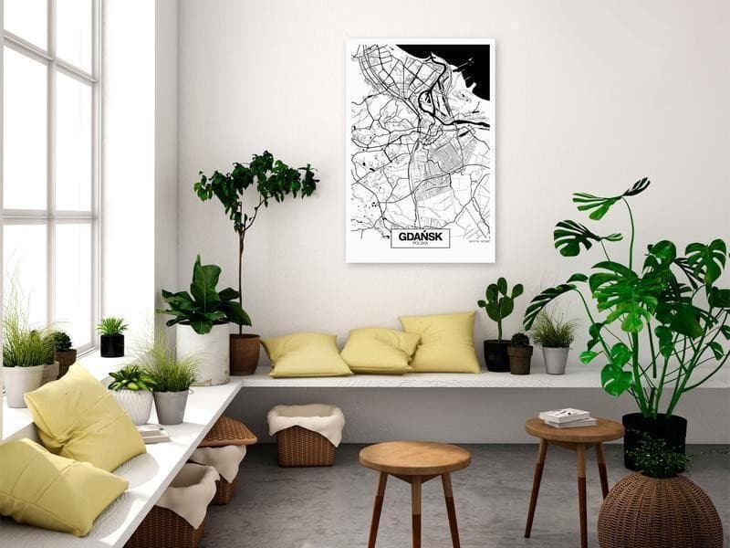 Quadro - City Plan: Gdansk (1 Part) Vertical in Poster e stampe Collezione Casa - Trebisacce, commercioVirtuoso.it