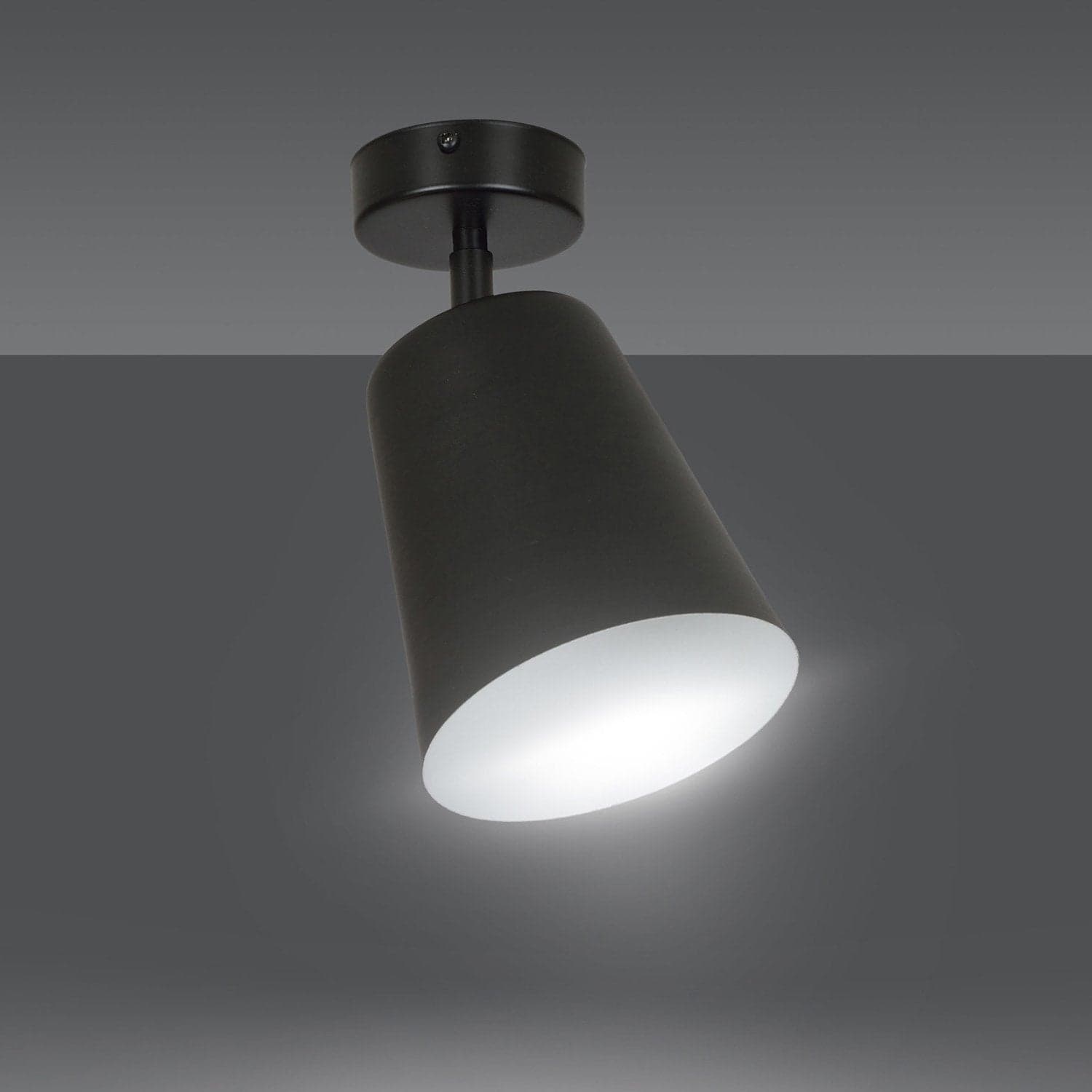 Faretto Spot 1 Luce Prism Con Cono In Acciaio Nero E Bianco Interno in Faretti da soffitto LuceArt - Montecorvino Pugliano, commercioVirtuoso.it