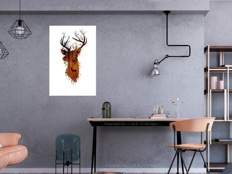 Quadro - Deer in the Morning (1 Part) Vertical in Dipinti Collezione Casa - Trebisacce, commercioVirtuoso.it