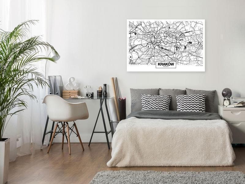 Quadro - City Plan: Krakow (1 Part) Wide in Poster e stampe Collezione Casa - Trebisacce, commercioVirtuoso.it