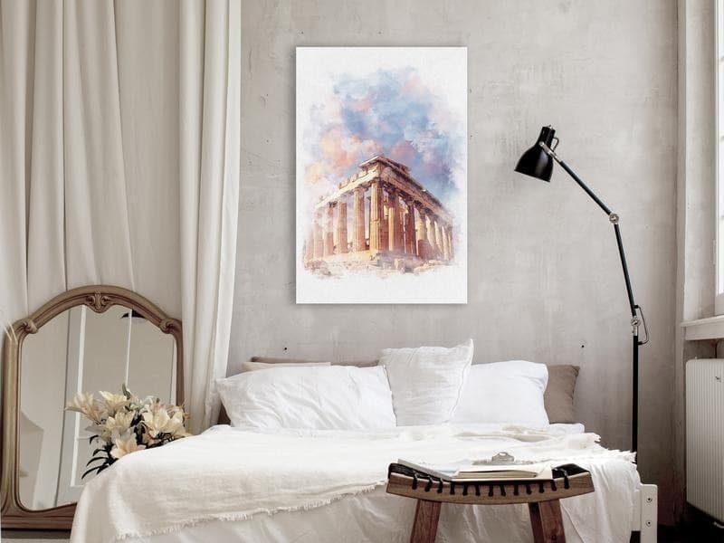 Quadro - Painted Parthenon (1 Part) Vertical in Poster e stampe Collezione Casa - Trebisacce, commercioVirtuoso.it