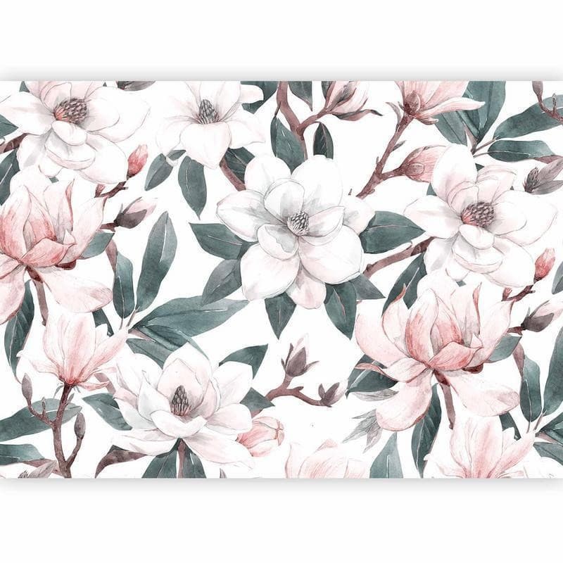 Carta da parati - Watercolor Magnolias - Second Variant in Carta da parati Collezione Casa - Trebisacce, commercioVirtuoso.it
