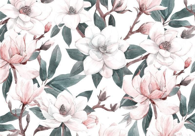 Carta da parati - Watercolor Magnolias - Second Variant in Carta da parati Collezione Casa - Trebisacce, commercioVirtuoso.it