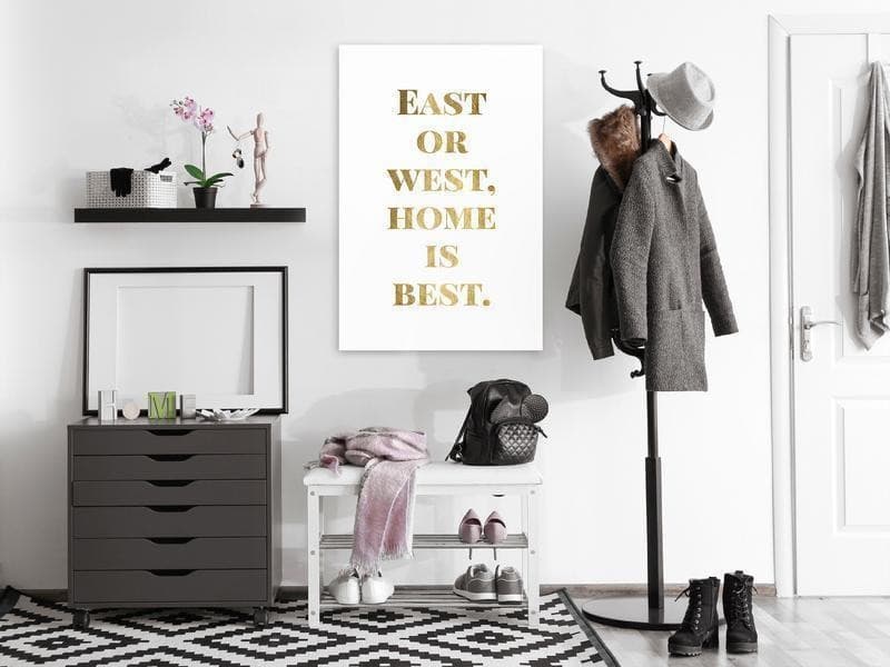Quadro - Gold Home Is Best (1 Part) Vertical in Poster e stampe Collezione Casa - Trebisacce, commercioVirtuoso.it