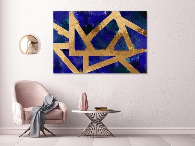 Quadro - Golden Geometry (1 Part) Wide in Poster e stampe Collezione Casa - Trebisacce, commercioVirtuoso.it