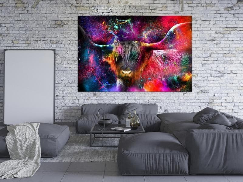 Quadro - Colorful Bull (1 Part) Wide in Poster e stampe Collezione Casa - Trebisacce, commercioVirtuoso.it