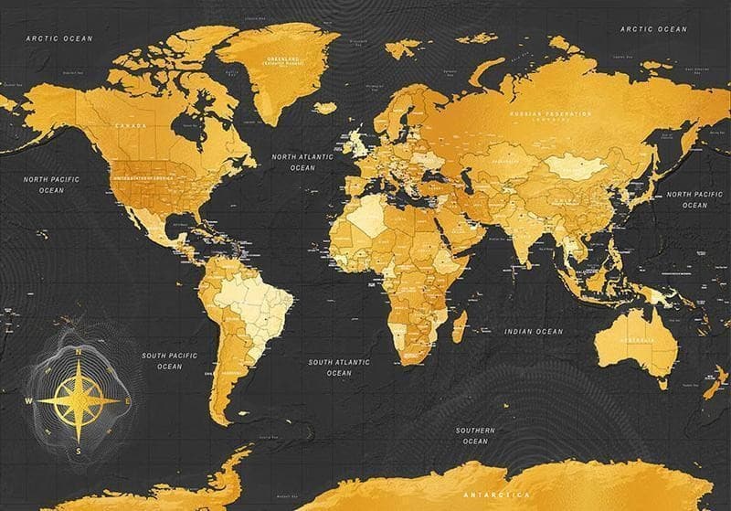 Carta da parati - Map: Golden World in Carta da parati Collezione Casa - Trebisacce, commercioVirtuoso.it