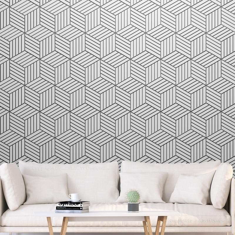 Carta da parati - Hexagons in Detail in Carta da parati Collezione Casa - Trebisacce, commercioVirtuoso.it