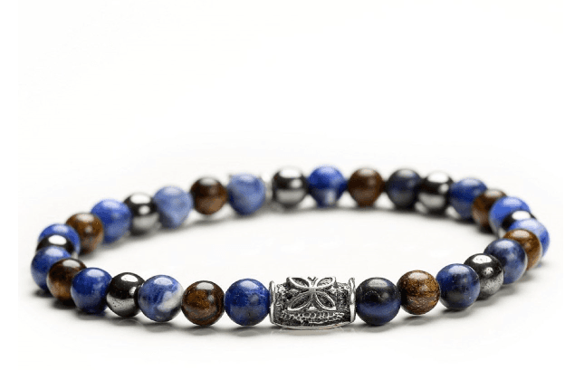 GERBA - Bracciale Da Uomo Stone Grey And Blue