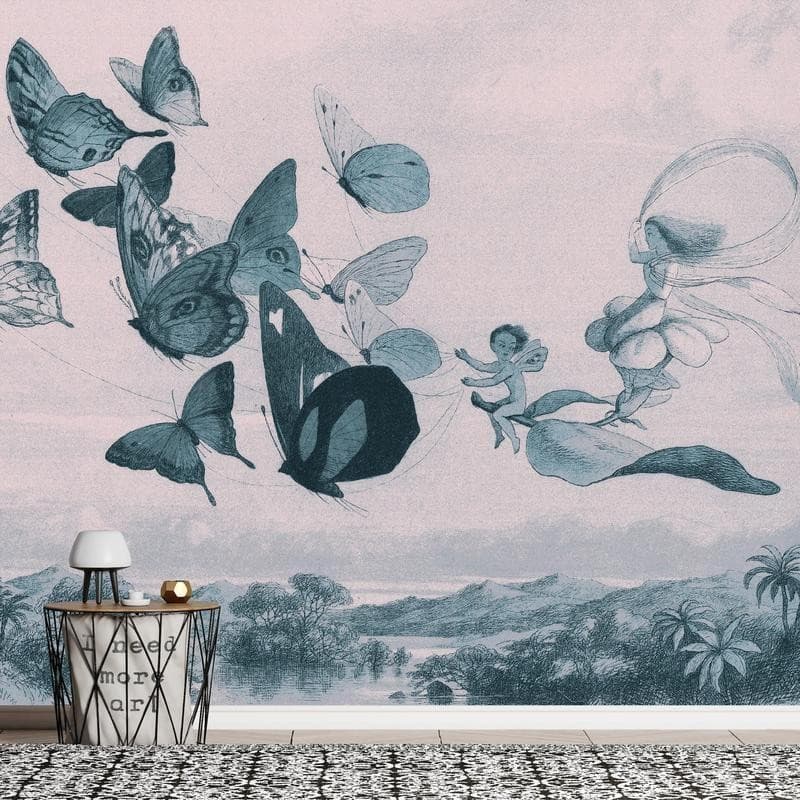 Carta da parati - Butterflies and Fairy in Carta da parati Collezione Casa - Trebisacce, commercioVirtuoso.it