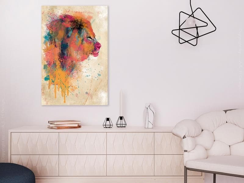 Quadro - Watercolor Lion (1 Part) Vertical in Dipinti Collezione Casa - Trebisacce, commercioVirtuoso.it