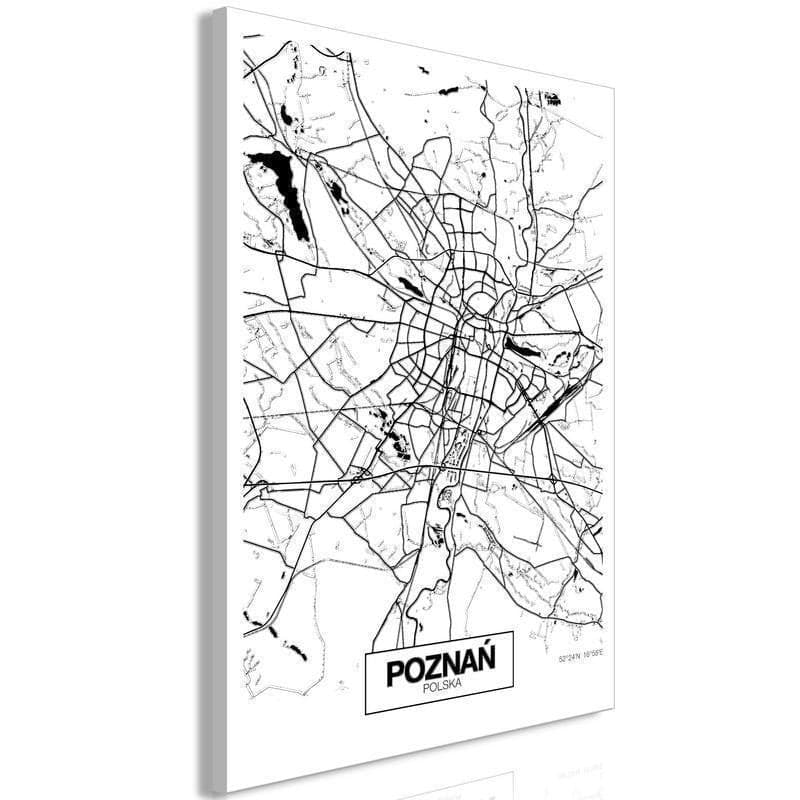 Quadro - City Plan: Poznan (1 Part) Vertical in Poster e stampe Collezione Casa - Trebisacce, commercioVirtuoso.it