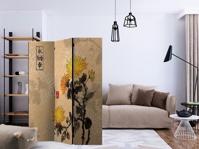 Paravento - Chrysanthemums in Paraventi Collezione Casa - Trebisacce, commercioVirtuoso.it