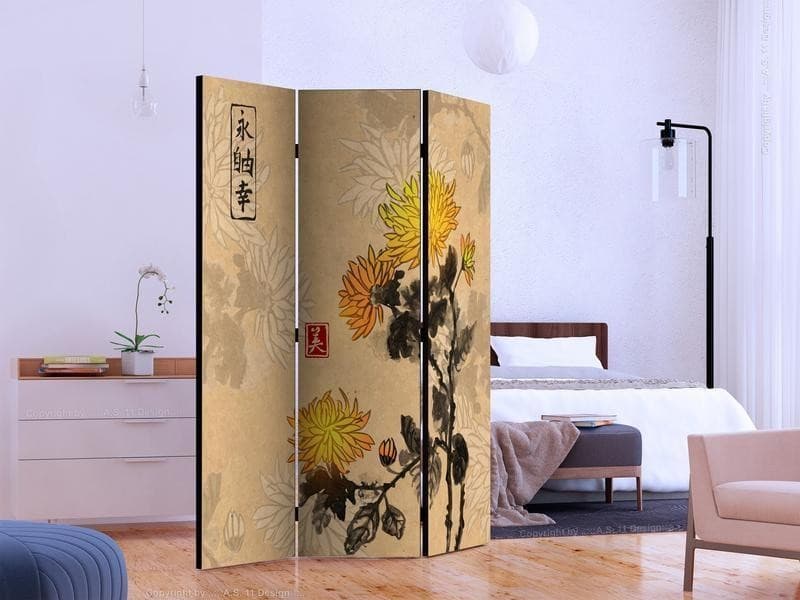 Paravento - Chrysanthemums in Paraventi Collezione Casa - Trebisacce, commercioVirtuoso.it