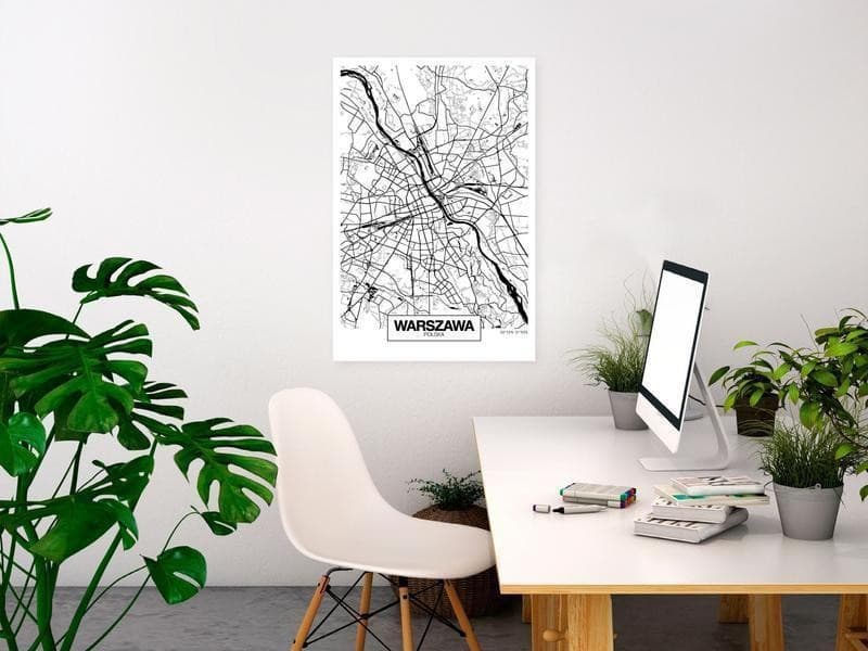 Quadro - City Plan: Warszawa (1 Part) Vertical in Poster e stampe Collezione Casa - Trebisacce, commercioVirtuoso.it
