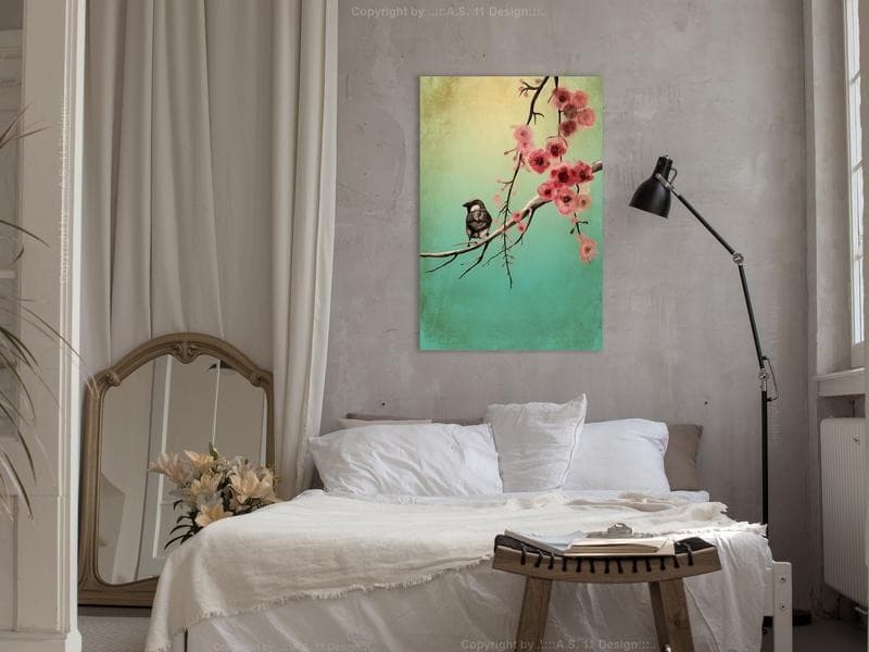 Quadro - Cherry Flowers (1 Part) Vertical in Poster e stampe Collezione Casa - Trebisacce, commercioVirtuoso.it