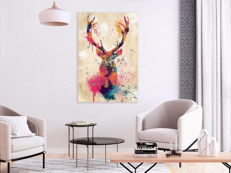 Quadro - Watercolor Deer (1 Part) Vertical in Dipinti Collezione Casa - Trebisacce, commercioVirtuoso.it